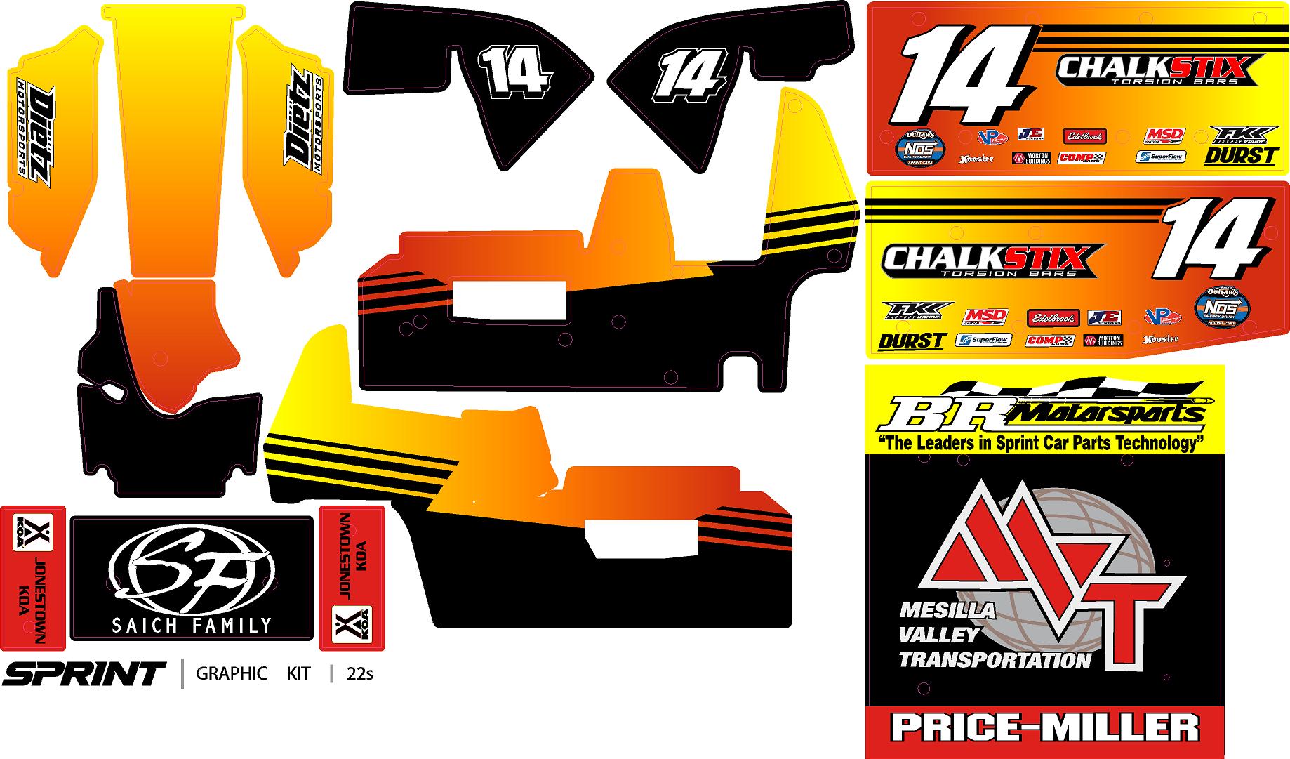 Price Miller 14 losi sprint car wrap